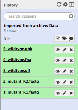 files in galaxy history